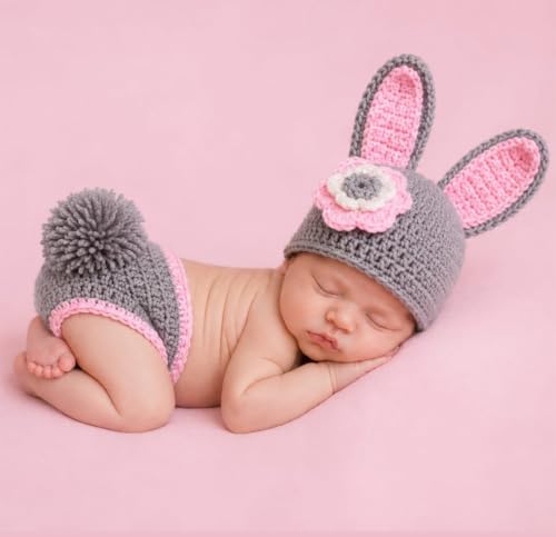 Image of BabyMoon ( SET OF 2 Baby Rabbit Designer Crochet Clothing /Best Costume /Photography Props /Best