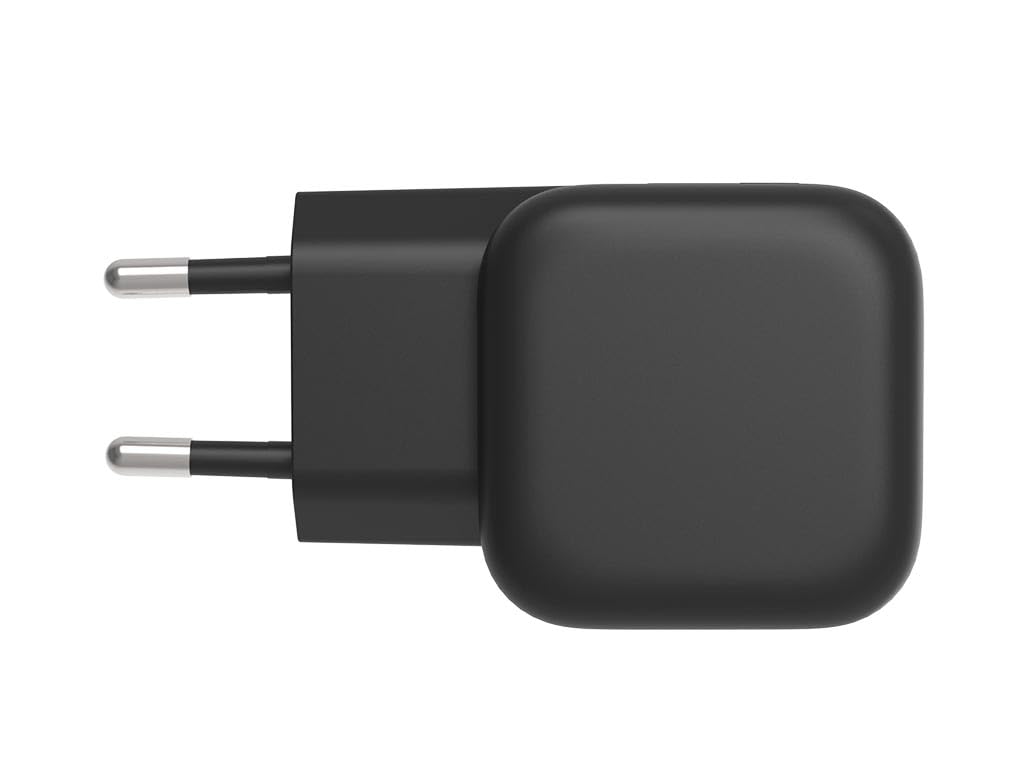 HQ-Power Caricabatterie rapido universale GaN, 1x USB-A QC e 1x USB-C PD, per smartphone e tablet iOS/Android, 5 volte più veloce, compatto e ideale per i viaggi, 30W, nero