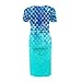 Suhoaziia Mermaid Scales Womens Maternity Dress Short Sleeve Summer Fashion Pregnancy Dresses Midi Length Crewneck Baby Shower Daily Wear Cute Pregnant Clothes S-2XL