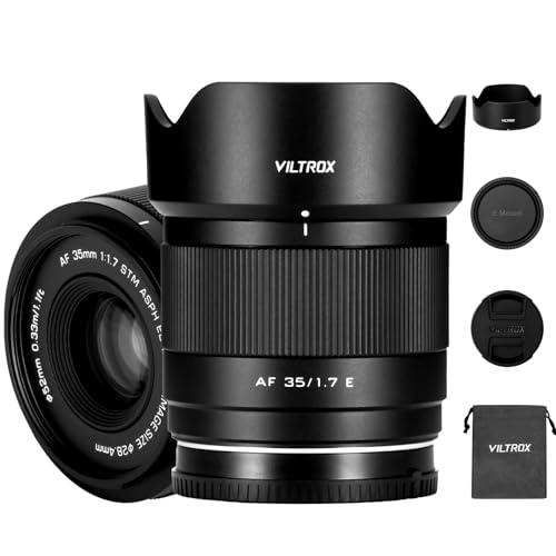 VILTROX 35mm F1.7 APS-C Prime Lens for Sony E-Mount Cameras - Fast STM Auto Focus, Large Aperture, Compatible with A7C, A7IV, A9, A6700, ZV-E10, FX30 & More