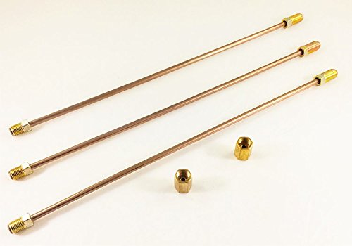 The Stop Shop 3/16" Copper Nickel Brake Lines. PACK OF 3. Each pc. Is 10" long with inverted double flares and standard 3/16" tube nuts