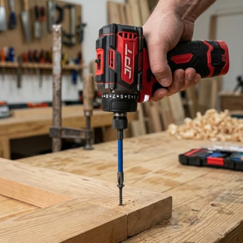 Image of JPT 42-Piece Impact Rated S2 Steel Bit Set | Phillips, Pozidriv, Torx, Hex & Slotted Bits with Bit Holder & Socket Adapter | Taiwan Material for Impact Driver & Drill | Ultra Heavy Duty