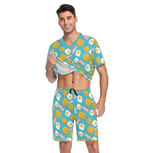 Cool Beer Men Pajamas Sets Short Sleeve Sleepwear PJs Sets Two-Pieces Loungewear with Pockets3