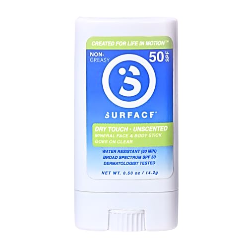 Surface Sunscreen Mineral Face Stick, Dry Touch SPF 50, Broad