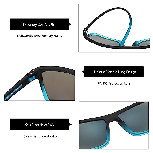 Image of ZENOTTIC Polarized Sunglasses for Men Lightweight TR90 Frame UV400 Protection Square Sun Glasses