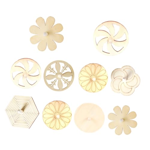 FELTECHELECTR 10pcs Wooden DIY Gyroscope Toys Unfinished Top for Boys and Girls Paint and Play