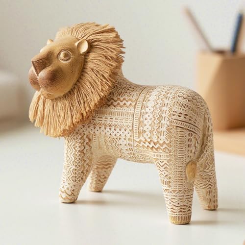 Figura de León Decorativa de Resina Bohemia miniatura 2