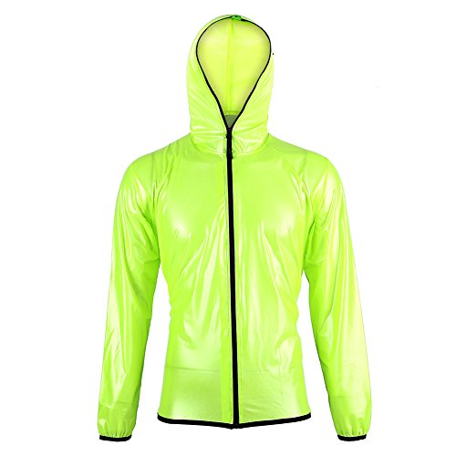Semme Green Portable Cycling Rain Poncho, Lightweight, Reusable Unisex Waterproof Capes for Hiking, Outdoor Camping(Jacket+Trousers)(L)