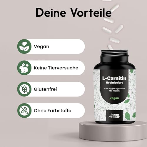 L-Carnitine Capsules Hooggedoseerd 3196mg - 180 Capsules - Complex van L-Carnitine-Tartraat, Acetyl - Vegan uit Duitsland, Laborgecontroleerd - Verpakking kan variëren - Afbeelding 5