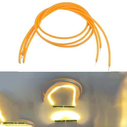 Emiif 10Pcs 2200K Bulb Filament Lamp Parts LED Diodes Flexible Filam DC3V FPC Warm White Light For DIY Hand-made Toys And Decoration Design(130mm)