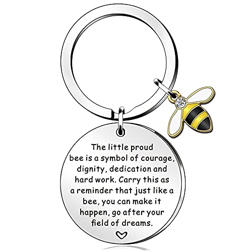 QMVMV Bee Gifts Bee Keyring for Women Men Daughter Son Honey Bee Gifts Colleague Leaving Gifts Keyring Coworker Appreciation Gift Bee Lover Gift for Family Friends, Silver, Onesize