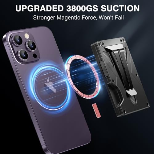 Minimalist Wallet for Men, 5 in 1 Magnetic Wallet With Airtag Holder, Money Clip & Credit Card Holder, Slim Airtag Wallet Mag Safe Wallet for iPhone Series of 15/14/13/12 Pro/ProMax3