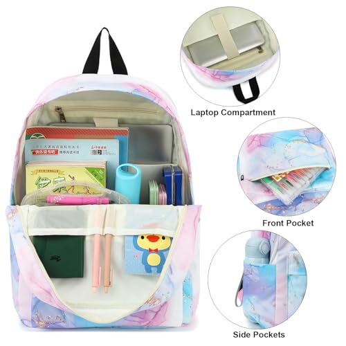 Mochila escolar para meninas e adolescentes, mochila escolar primária, conjunto de mochila com lanch