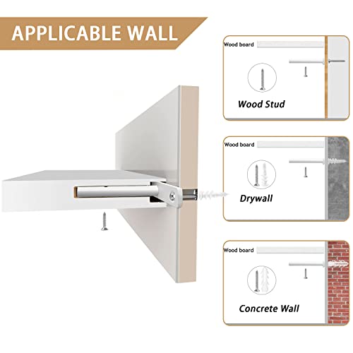 VOGGV Wandregal, Regale Weiß Wand, 3er-Set Schweberegal Weiss Moderne und Dekorative Regale für Schlafzimmer, Küche, Büro, Wohnzimmer usw