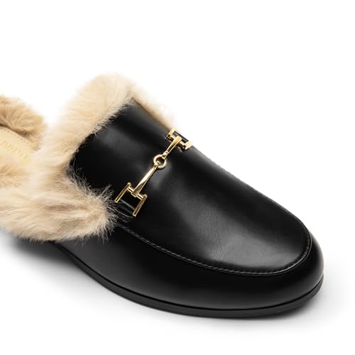 Image of DREAM PAIRS Mules for Women Flats Slip on Comfortable | Pointed Toe Slip on Slides Buckle Lightweight Loafers Shoes for Office Work Business and Casual Wear
