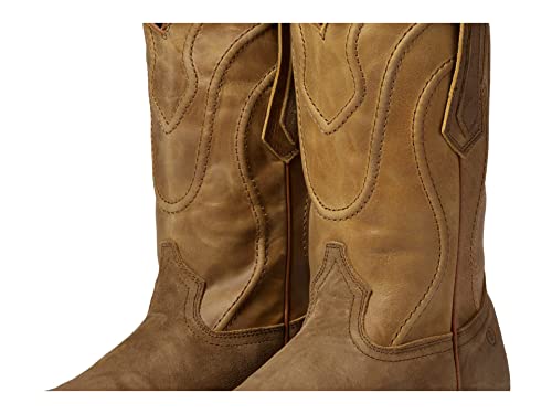 Image of Dingo Mens Whiskey River Embroidered Round Toe Pull On Casual Boots Mid Calf - Beige, Brown