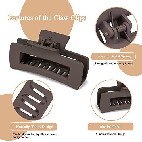 6Pcs Medium Hair Claw Clips For Thick Thin Fine Long Hair, Large Cute Neutral Matte Non Slip Hair Clips Strong Hold For Women Girls(6 Pack) #TOP2