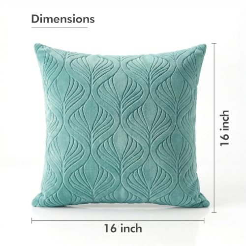 Image of Yellow Weaves Jacquard Cushion Covers | Sofa Cushion Covers | Throw Pillow Cover for Sofa, Couch, Living Room| Removable & Washable | 16x16 Inches, Set of 3 (Powder Blue)