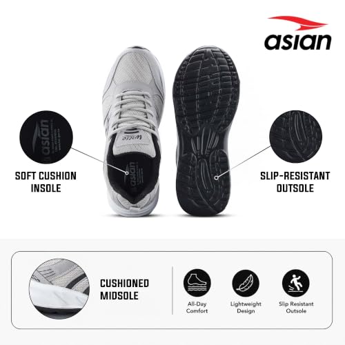 Image of ASIAN Wonder-21 Men's Running Shoes | Lace-Up Shoes with Lightweight Mesh Upper | Cushioned Comfort & Durable Grip for Daily Use