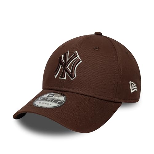 New Era 9Forty Team Outline MLB New York Yankees - Gorra de béisbol para adulto, color marrón