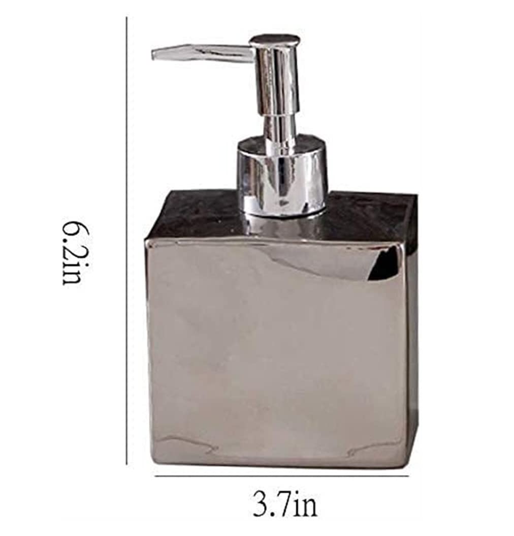 Dispenser Sapone Bagno Dispenser di Sapone in Ceramica per Bagno, Moderno Dispenser di Sapone da Appoggio A Mano Dispenser Sapone Cucina(White)