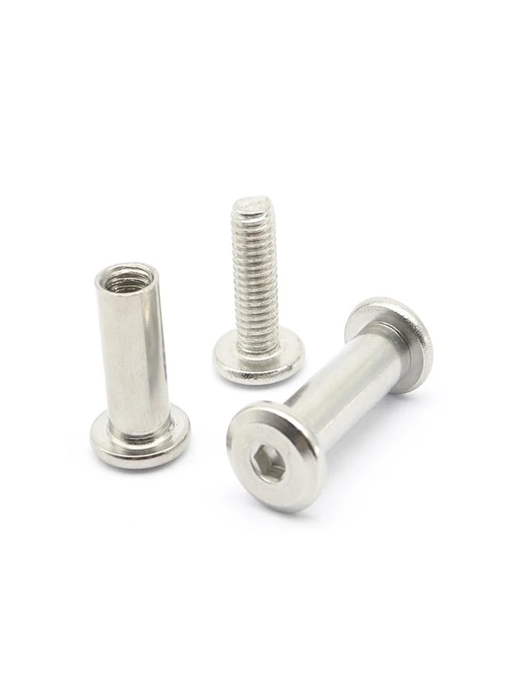 Viti Metalliche 2-20 Pezzi M3 M4 M5 304 in Acciaio Inossidabile con esagono Incassato, Vite di bloccaggio con Dado, per mobili da Cucina, connettori per Letti per Bambini(M4x20-5mm-20pcs)