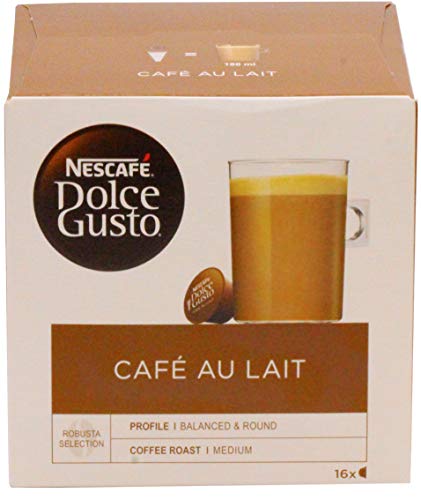 Nescafe Dolce Gusto Coffee Capsules, Cafe Au Lait, 7.9 Ounce, Pack of 3
