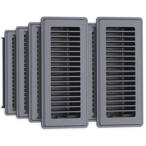 Image of Floor Register 4 x 10-8 Pack Gray Floor Vents, Heavy-Duty Steel Adjustable Airflow Floor Vent Covers, Rust-Resistant Vent Cover are Suitable for Living Room, Bedroom and Bathroom