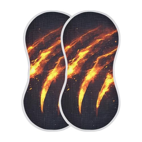 1 Pack Glowing Claw Marks Muslin Burp Cloths Cotton Absorbent Baby Burping Rags for Boys Girls Soft Newborn Burp Bibs, 22 x 11 Inch2