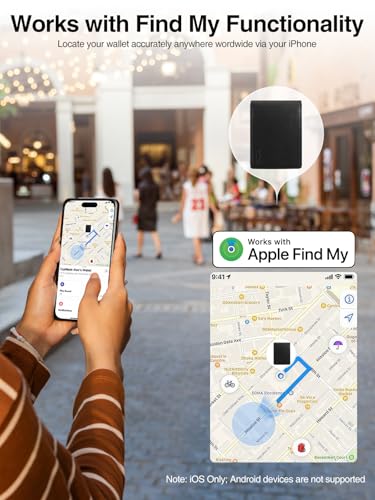 TopMade Mens Wallet with Smart Tracker, Genuine Leather Bifold Wallet Works with Find My App, 13 Cards High Capacity with ID Window, Cash Slot, Coin Pocket, RFID Blocking, GPS Wallet Tracker, Black2