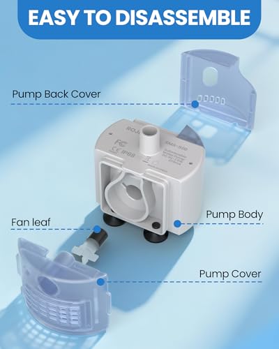 Tomxcute Replacement Pump for Cat Water Dispenser, Compatible 108oz/3.2L and 135oz/4.0L Automatic Stainless Steel Pet Fountain, Super Quiet Dog Fountain Water Pump - White