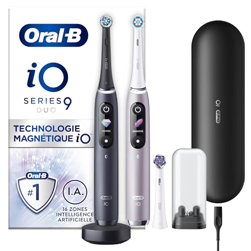 Oral-B Brosses A Dents Electriques Duo iO 9 Noire Et Rose, 7 Modes De Brossage Dont Blancheur Et...