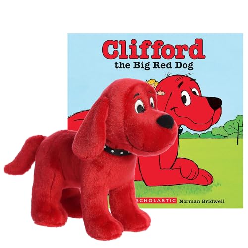 Aurora World 10 Standing Red Dog Plush and Childrens Storybook Gift Set Soft Stuffed Animal & Bright Illustrated Book
