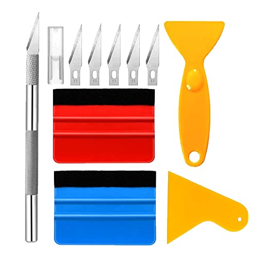 luckaide 10 Stück Folierungs Werkzeug, Rakel für Folie, Rakel Set für...