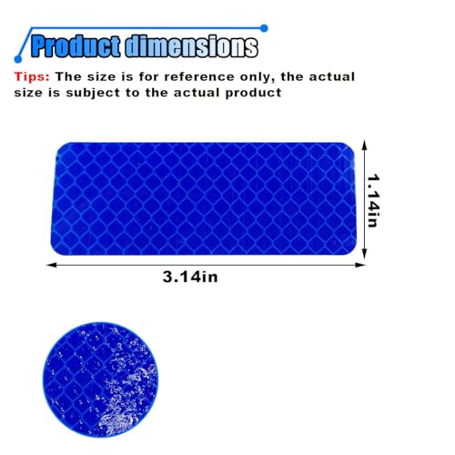 Image of 20PCS Car Safety Reflective Stickers, Waterproof Warning Reflective Tape, Night Visibility Reflective Strips for Trailers, Motorcycles, Bicycles, Cars, Helmets, 3.14 x 1.14 Inch (Blue)