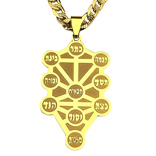 Collier Kabbale Sephirot anti-allergie en acier inoxydable 1072