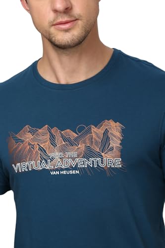Image of Van Heusen Men's Athleisure Graphic T-Shirt - Comfortable Crew Neck| Soft Breathable Cotton Blend | Casual Wear Style | Summer Favorite | Style 60054