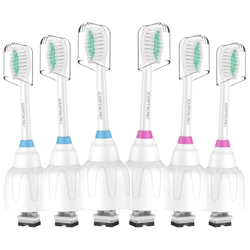 Toothbrush Heads for Philips Sonicare Replacement Brush Heads Medium Soft Dupont Bristles Electric Toothbrush Replacement Heads Fit E-Series Essence Xtreme Elite Advance and CleanCare, 6 Pack