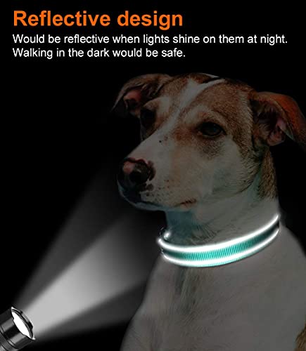Joytale Reflective Dog Collar,Soft Neoprene Padded Breathable Nylon Pet Collar Adjustable for Medium Dogs,Teal,M - Image 6