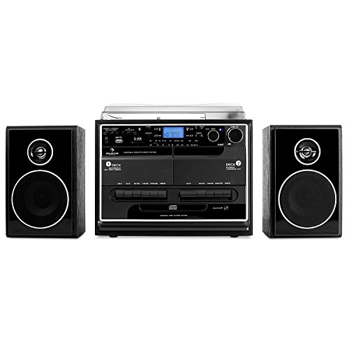 AUNA 388-BT – Chaîne stéréo, Tourne-Disque, Lecteur CD, Lecteur K7, Réception Radio, Entrées USB et SD, Fonction de… - Les Beatles, Paul McCartney, John Lennon, RIngo Starr, George Harrison AUNA 388-BT - Chaîne stéréo, Tourne-Disque, Lecteur CD, Lecteur K7, Réception Radio, Entrées USB et SD, Fonction de… – Image 3