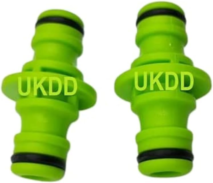 UKDD® Double Male Hose Connectors Extender for Join Garden Hose Pipe Tube Fits 1/2'' Hose Quick Connetors for Gardening, Car Washing(Green) Pack of 2