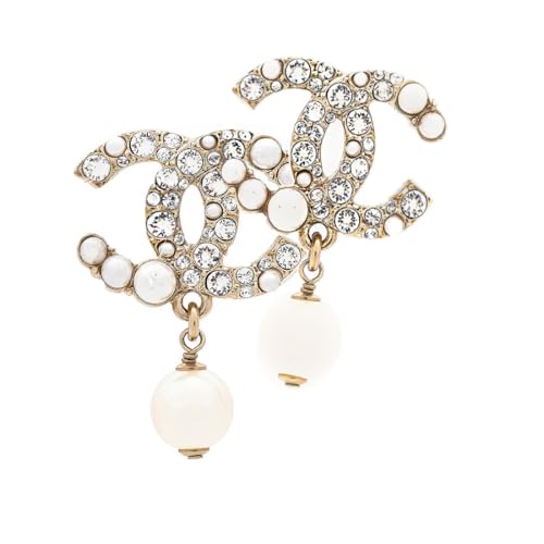 Women Gold Fashion Imitation Pearl Drop Stud Floral Dangle Earrings