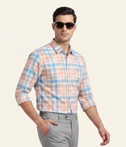 Image of Afflatus Men's Checked Casual Premium Cotton Blend Full Sleeve Regular Fit Check Shirt for Man | Stylish Checks Shirt for Casual Wear | Cotton Shirt for Men