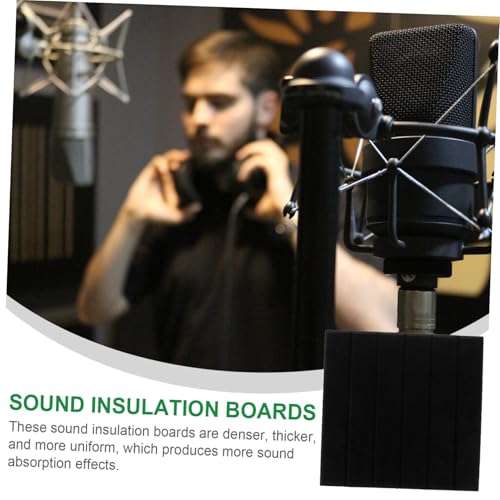 Kisangel 6pcs Paneles acústicos de fieltro de fibra de poliéster absorbentes de sonido de rayas verticales para aislamiento de ruido y reducción de eco en estudio y hogar miniatura 6