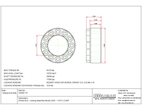 Climax Metals C200E-137 Series 200 Locking Assembly, Steel, 1.38