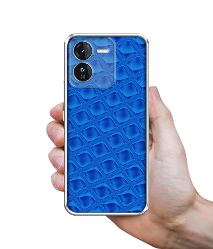 Image of Casotec Blue Diamond Printed Silicon Soft TPU Back Case Cover for iQOO Z9 5G