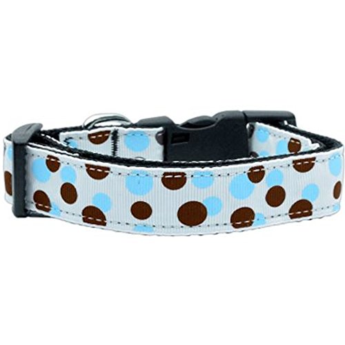 Mirage Pet Products Confetti Dots Nylon Collar, Medium, Baby Blue