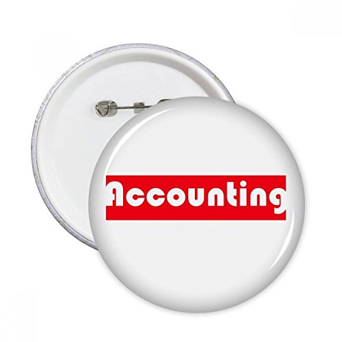 Mot comptable pins badge bouton rouge rond en lot de 5 pièces pour décoration de vêtements S