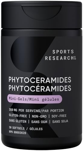 Phytoceramides 350mg per softgel - Plant Derived Ceramides for Healthy Skin and Hydration - Non GMO with No Fillers or Synthetic Vitamins - 30 Liquid softgels