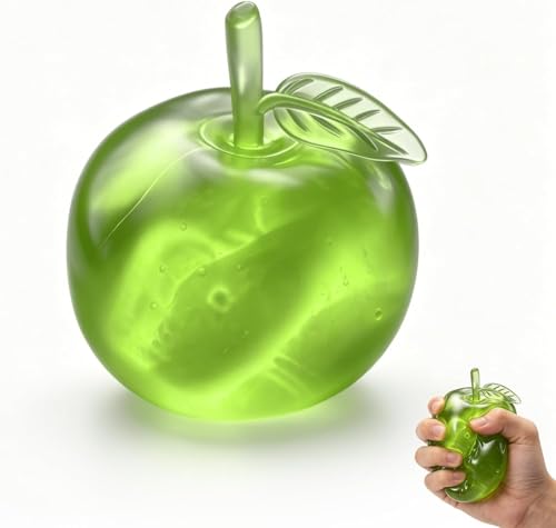 Apple Squishies Slow Rising Stress Relief Toy, Realistic Fruit Shape, Soft Squeezable Fidget Ball, Decompression Gift for Adults(Green) - image 1
